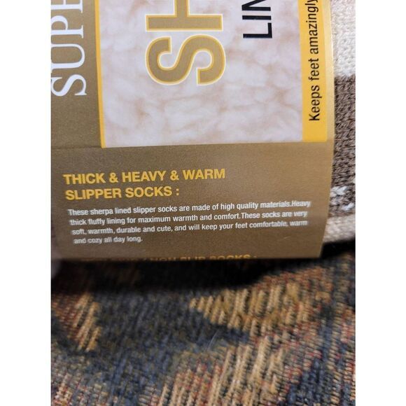 Heat Trendz Super Deluxe Sherpa Lined Skid Resistant Non-Slip Slipper Socks- NWT - Picture 6 of 6